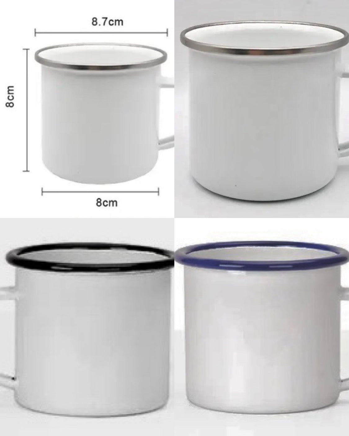 Tasses en métal